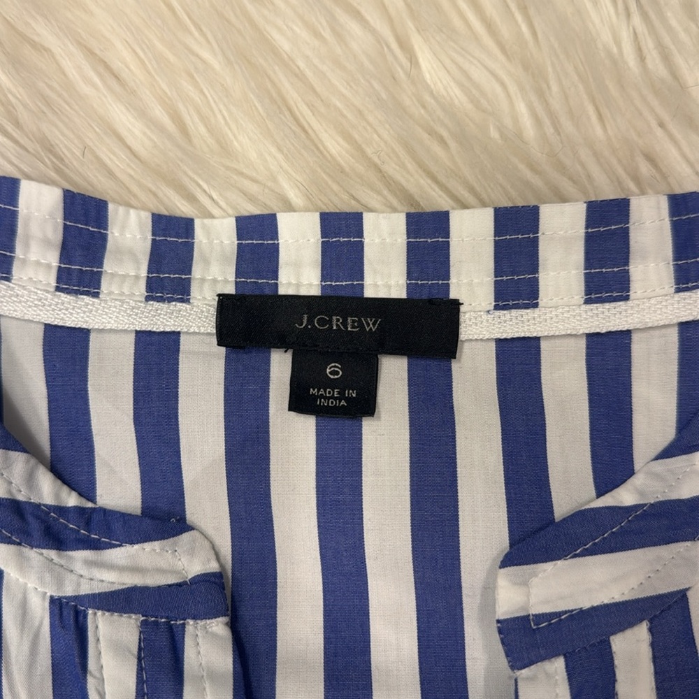 J.Crew Purple and White Striped Dress with Belt - Picture 6 of 8